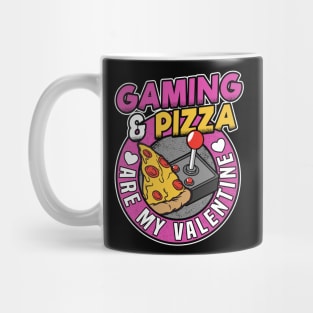 Funny Gaming Girl & Pizza Anti Valentines Day Mug